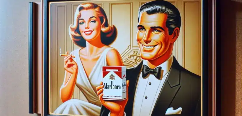 Vintage celebrity Marlboro advertisements, showcasing the fusion of Hollywood and tobacco marketing